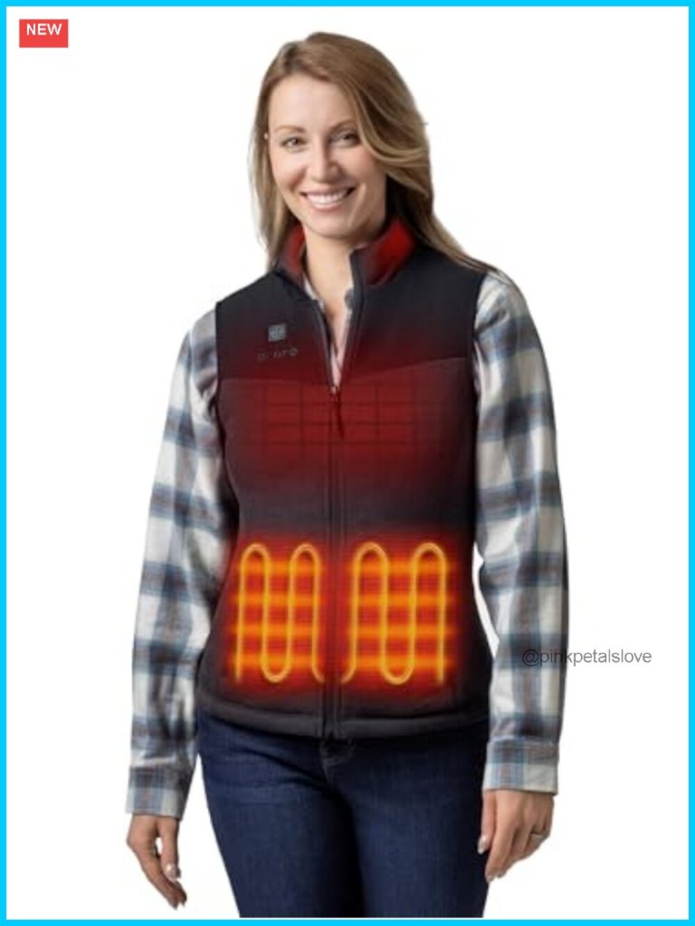 Women's Heated Sweater Fleece Vest Full-Zip Rechargeable Battery